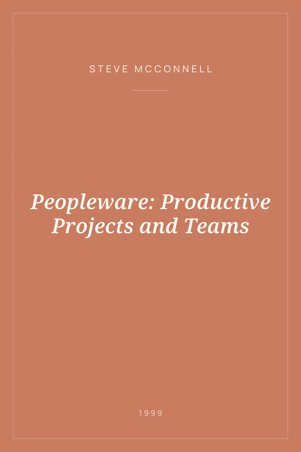 Portada de Peopleware: Productive Projects and Teams