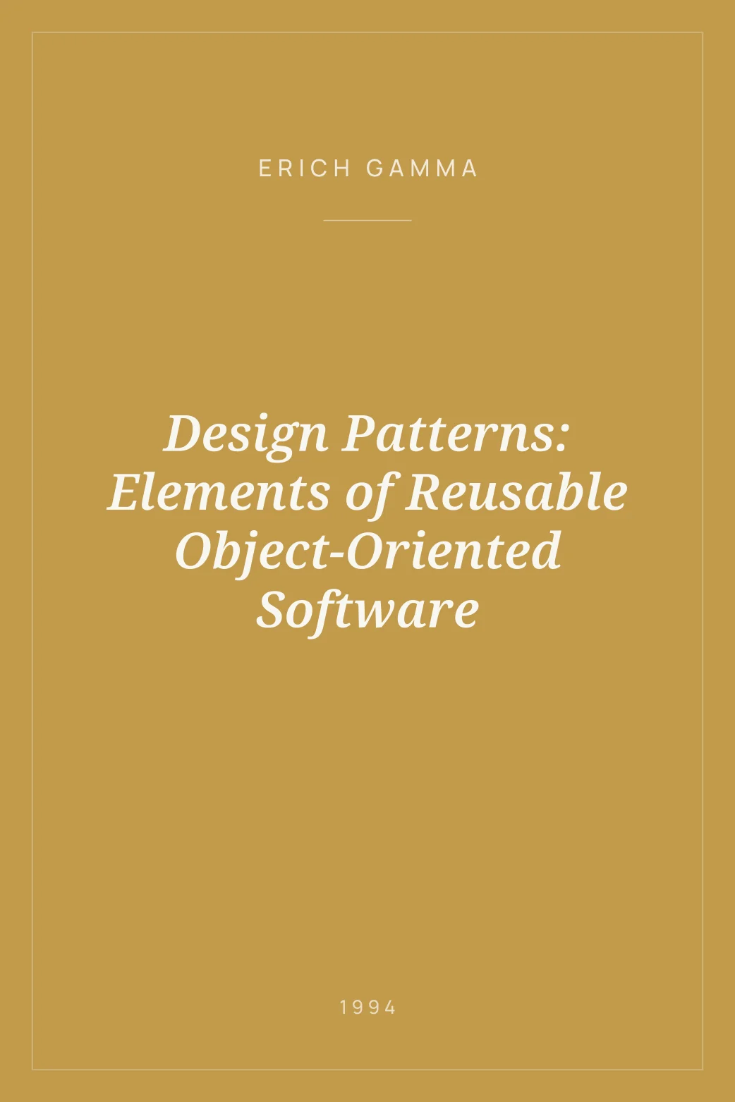 Portada de Design Patterns: Elements of Reusable Object-Oriented Software