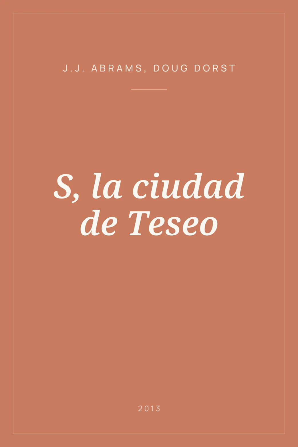 Portada de S, la ciudad de Teseo