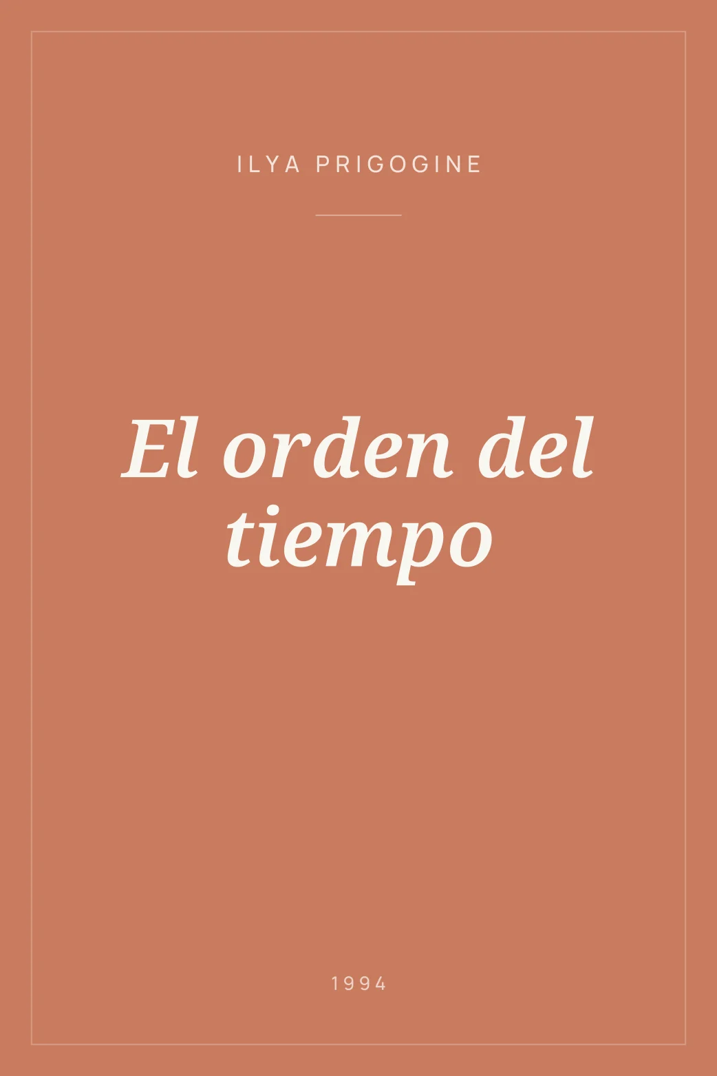 Portada de El orden del tiempo