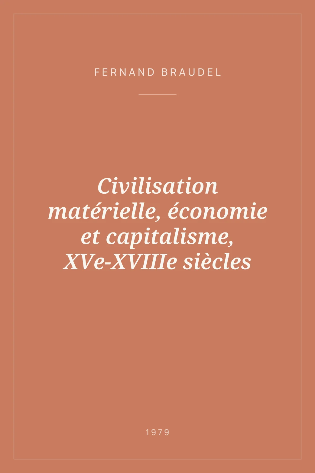 Portada de Civilisation matérielle, économie et capitalisme, XVe-XVIIIe siècles