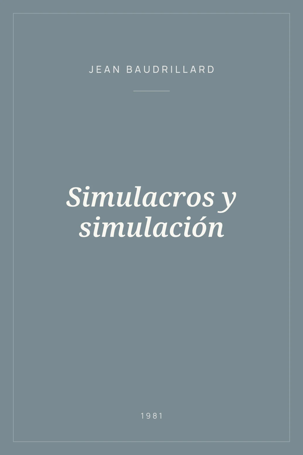 Portada de Simulacros y simulación