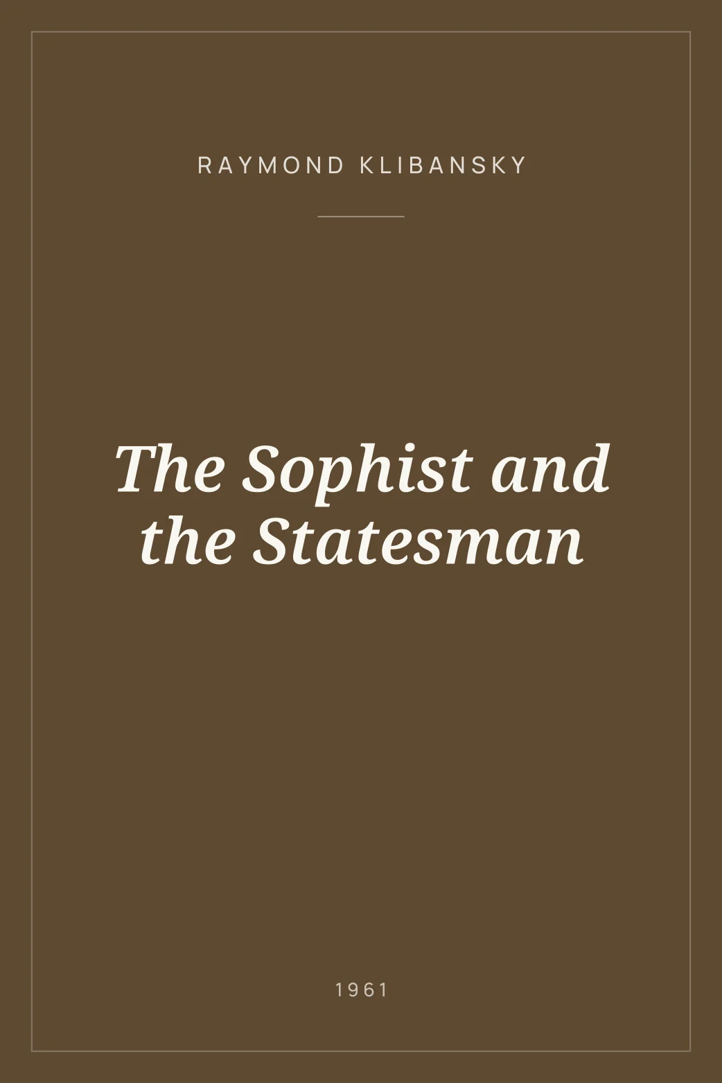 Portada de The Sophist and the Statesman