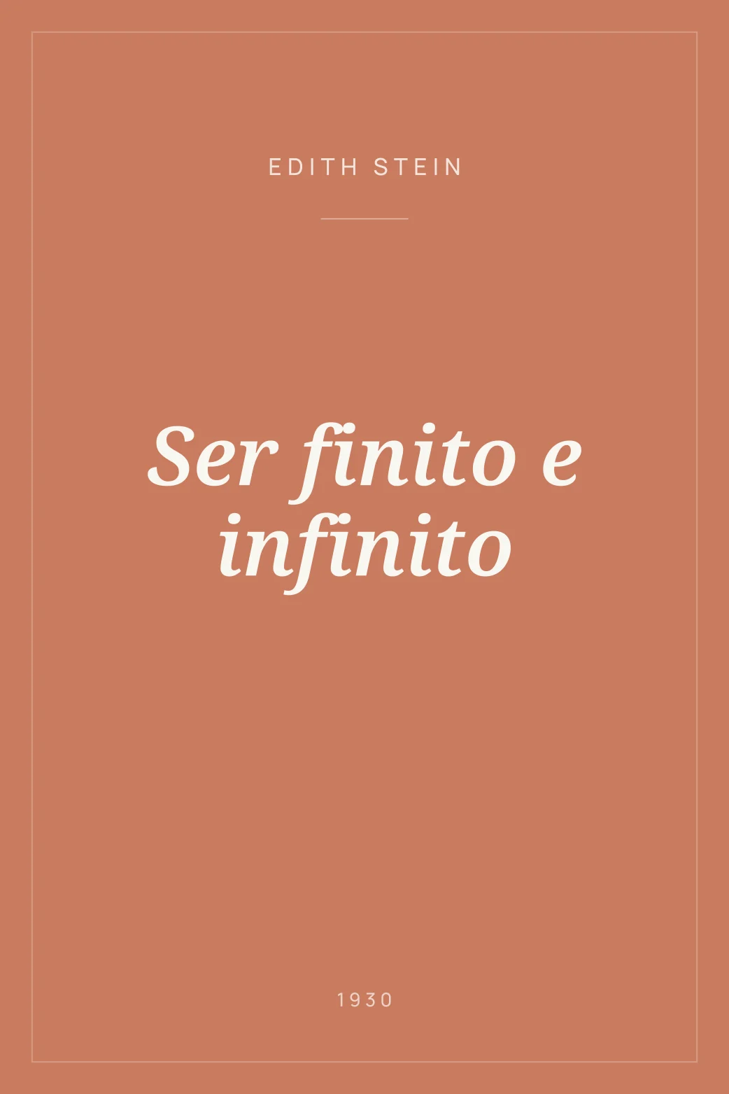 Portada de Ser finito e infinito