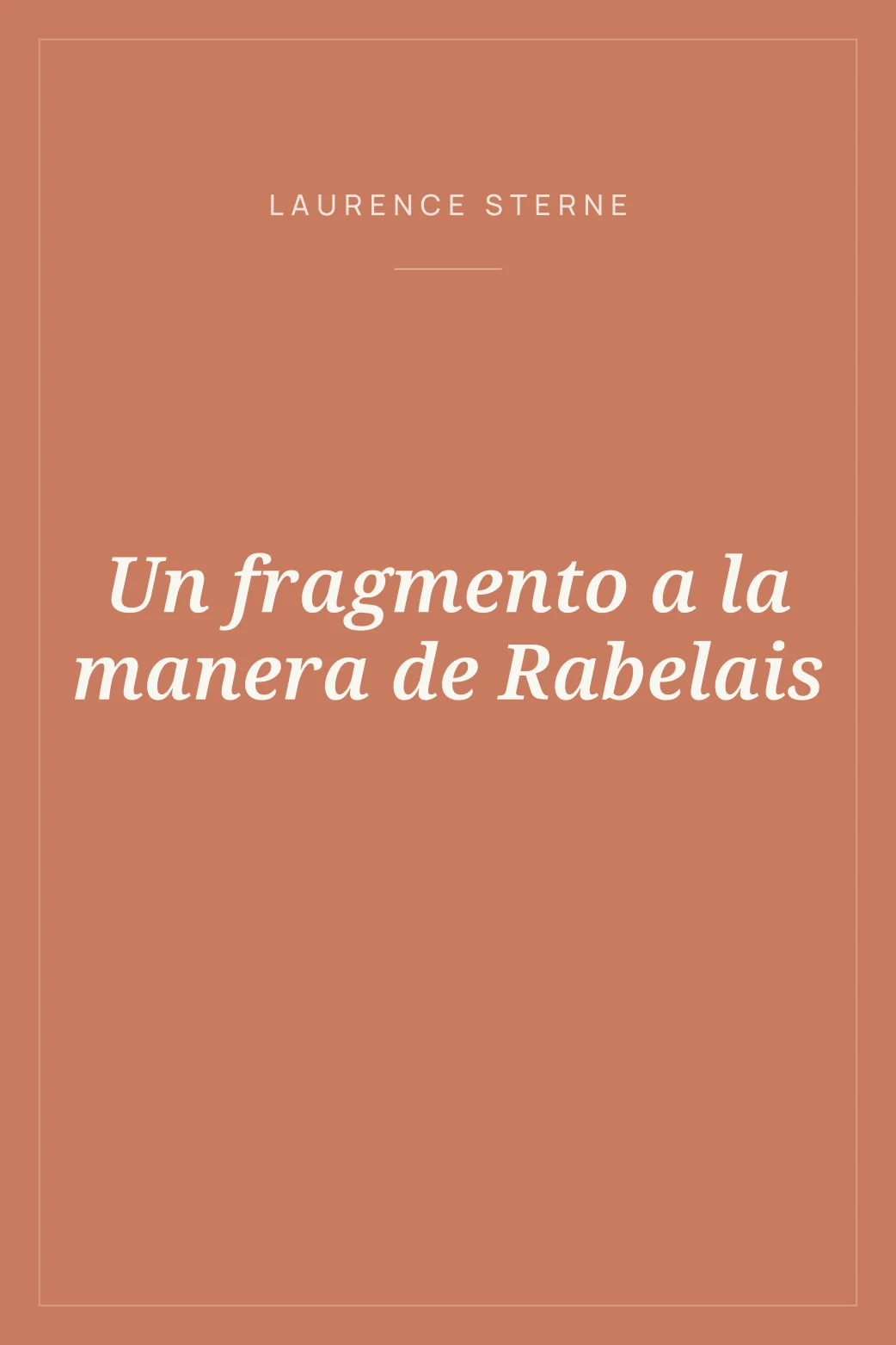 Portada de Un fragmento a la manera de Rabelais