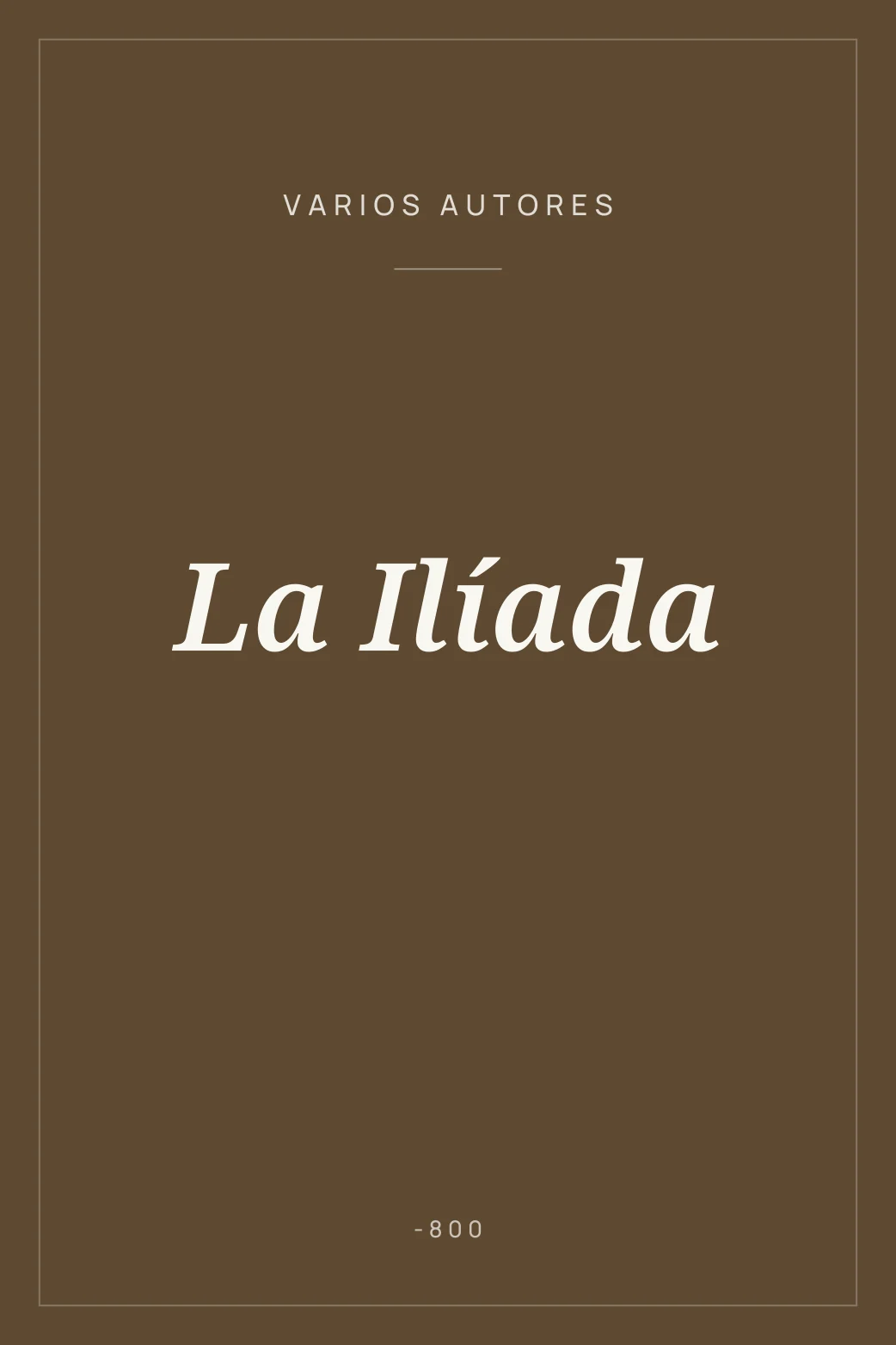 Portada de La Ilíada