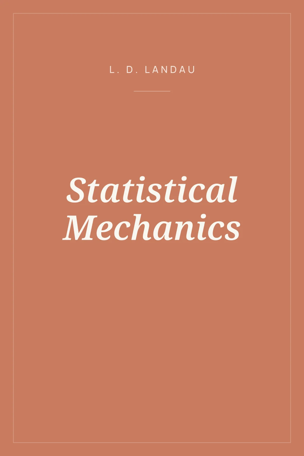 Portada de Statistical Mechanics