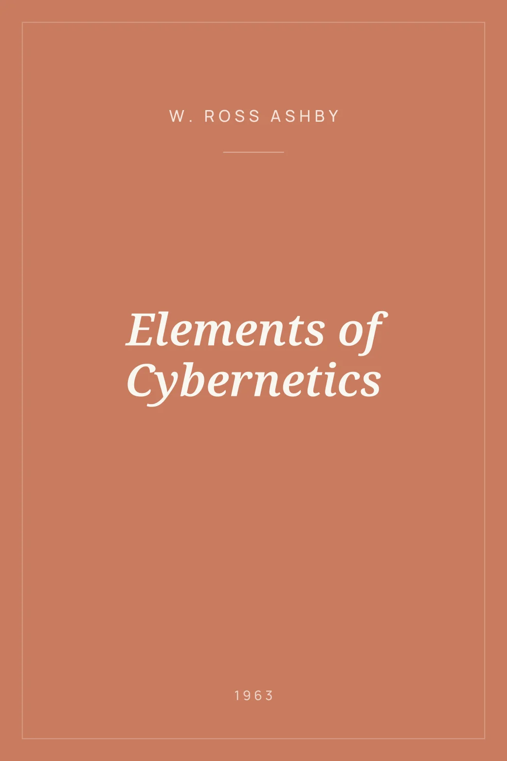 Portada de Elements of Cybernetics