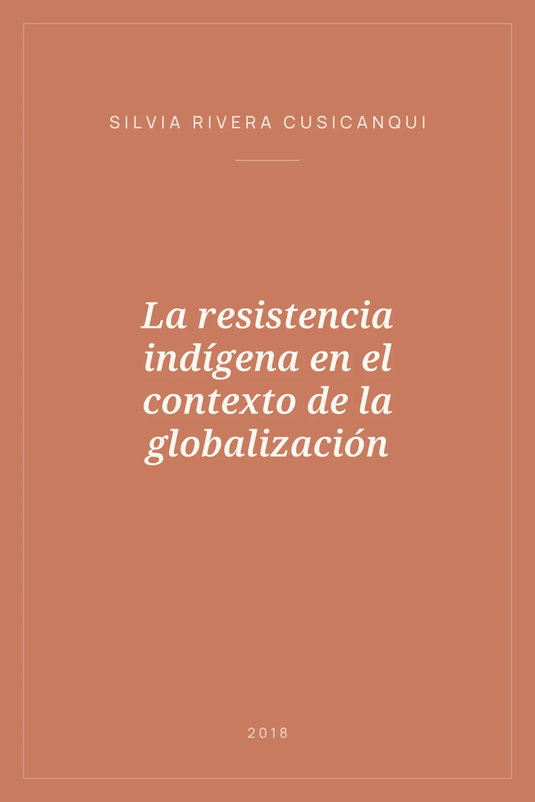 Portada de La resistencia indígena en el contexto de la globalización