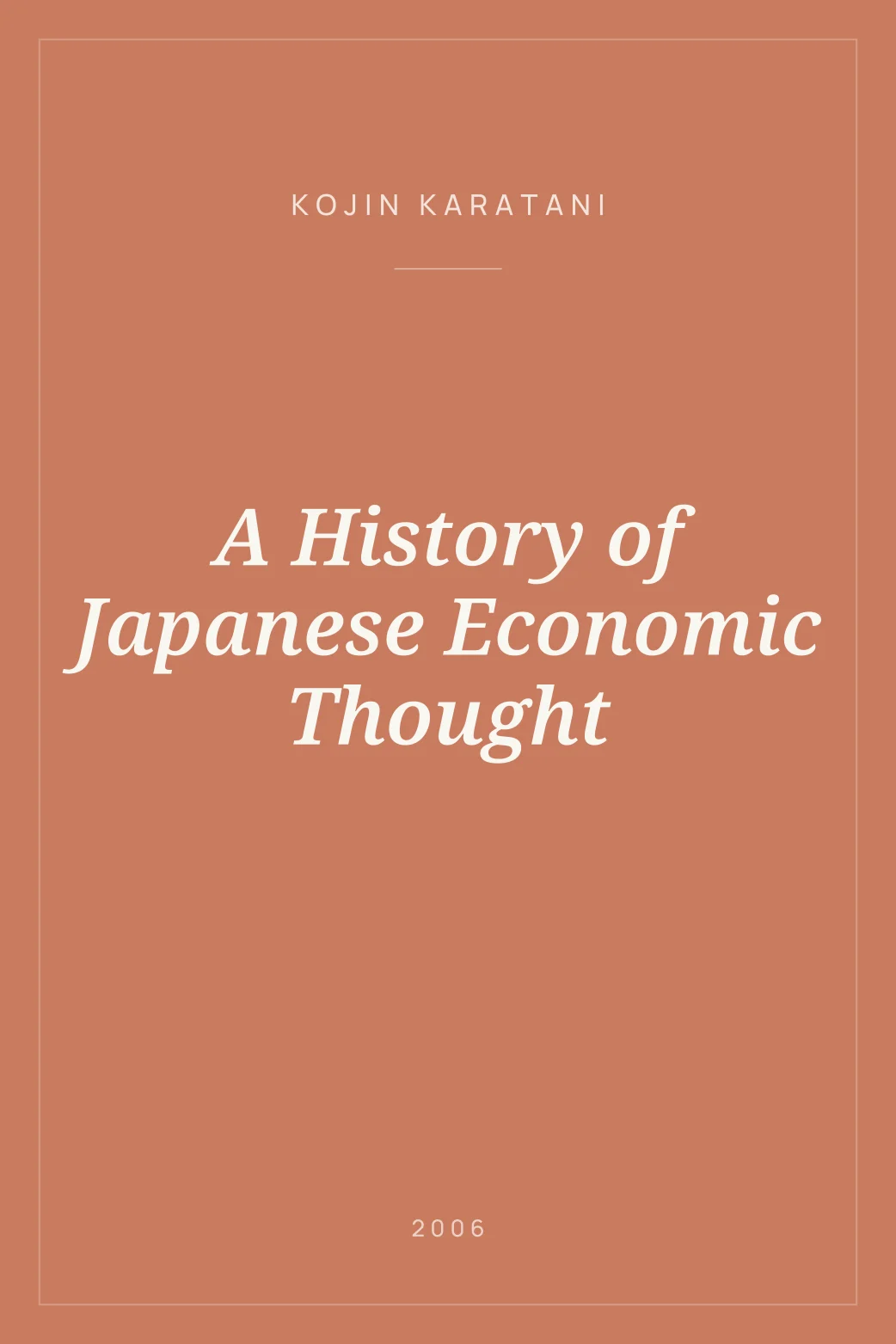 Portada de A History of Japanese Economic Thought
