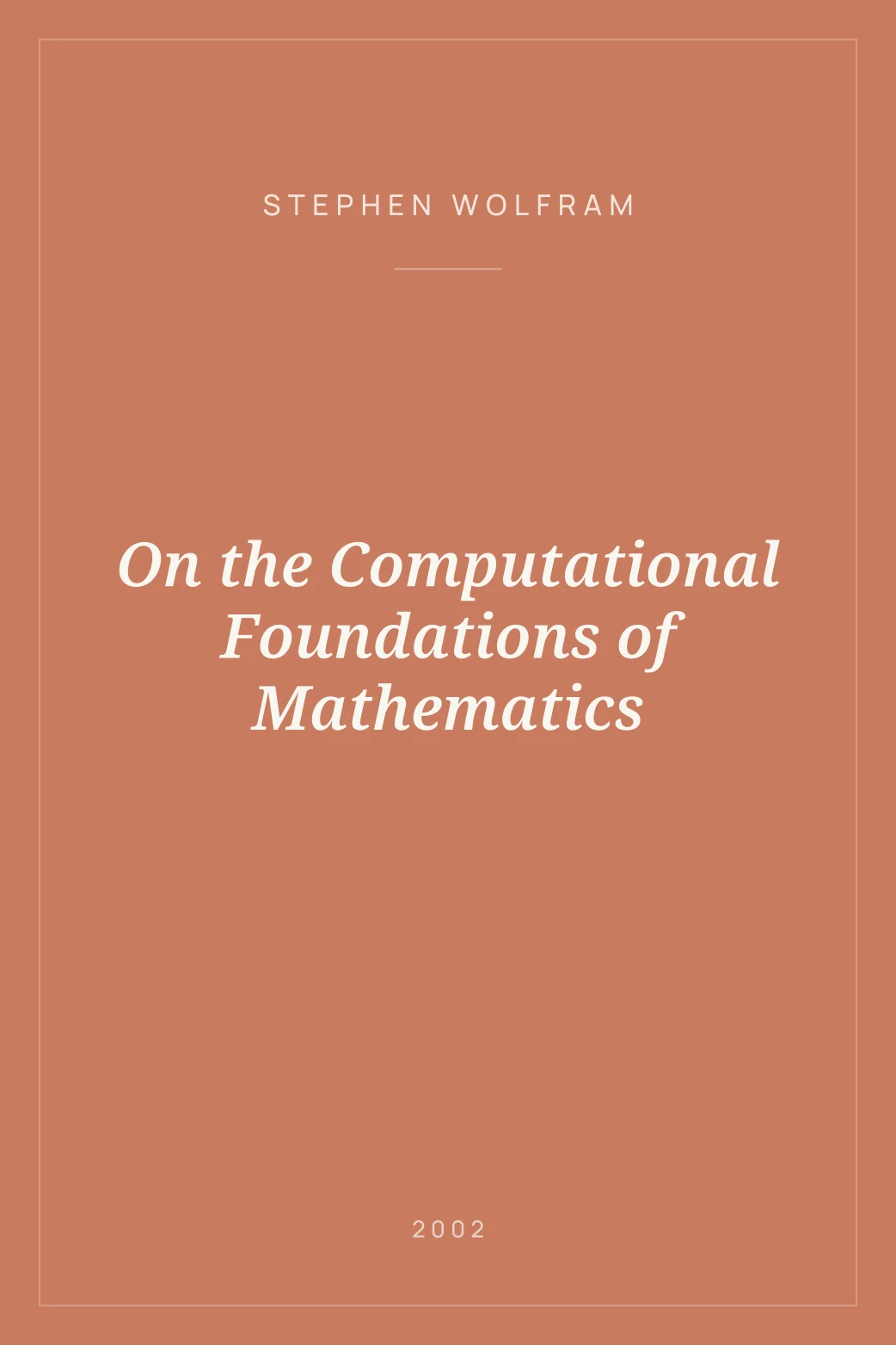 Portada de On the Computational Foundations of Mathematics