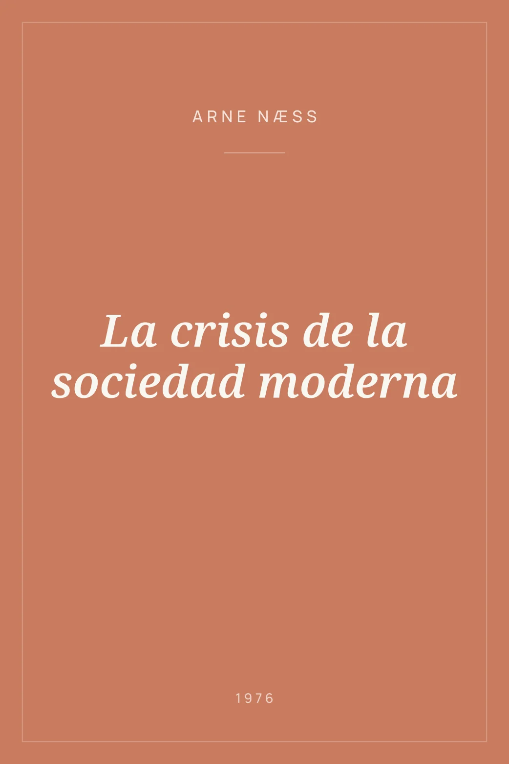 Portada de La crisis de la sociedad moderna