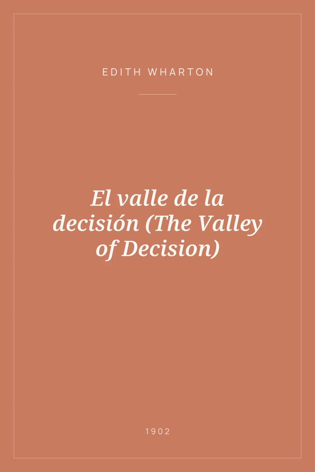 Portada de El valle de la decisión (The Valley of Decision)