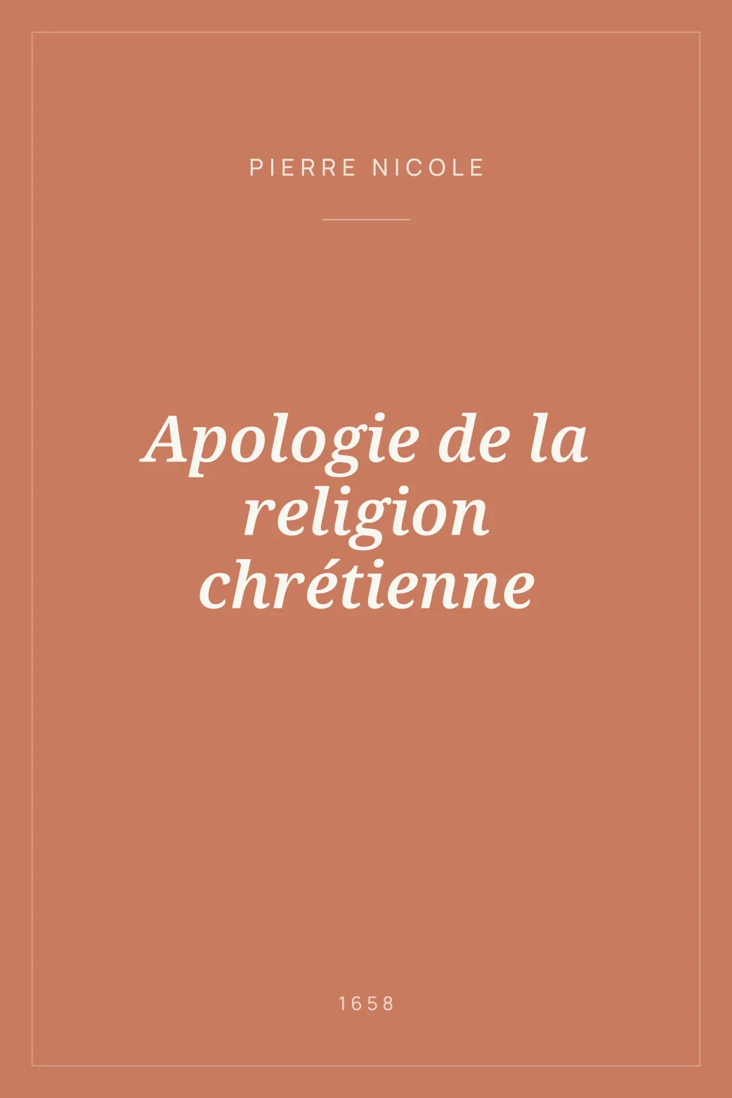 Portada de Apologie de la religion chrétienne
