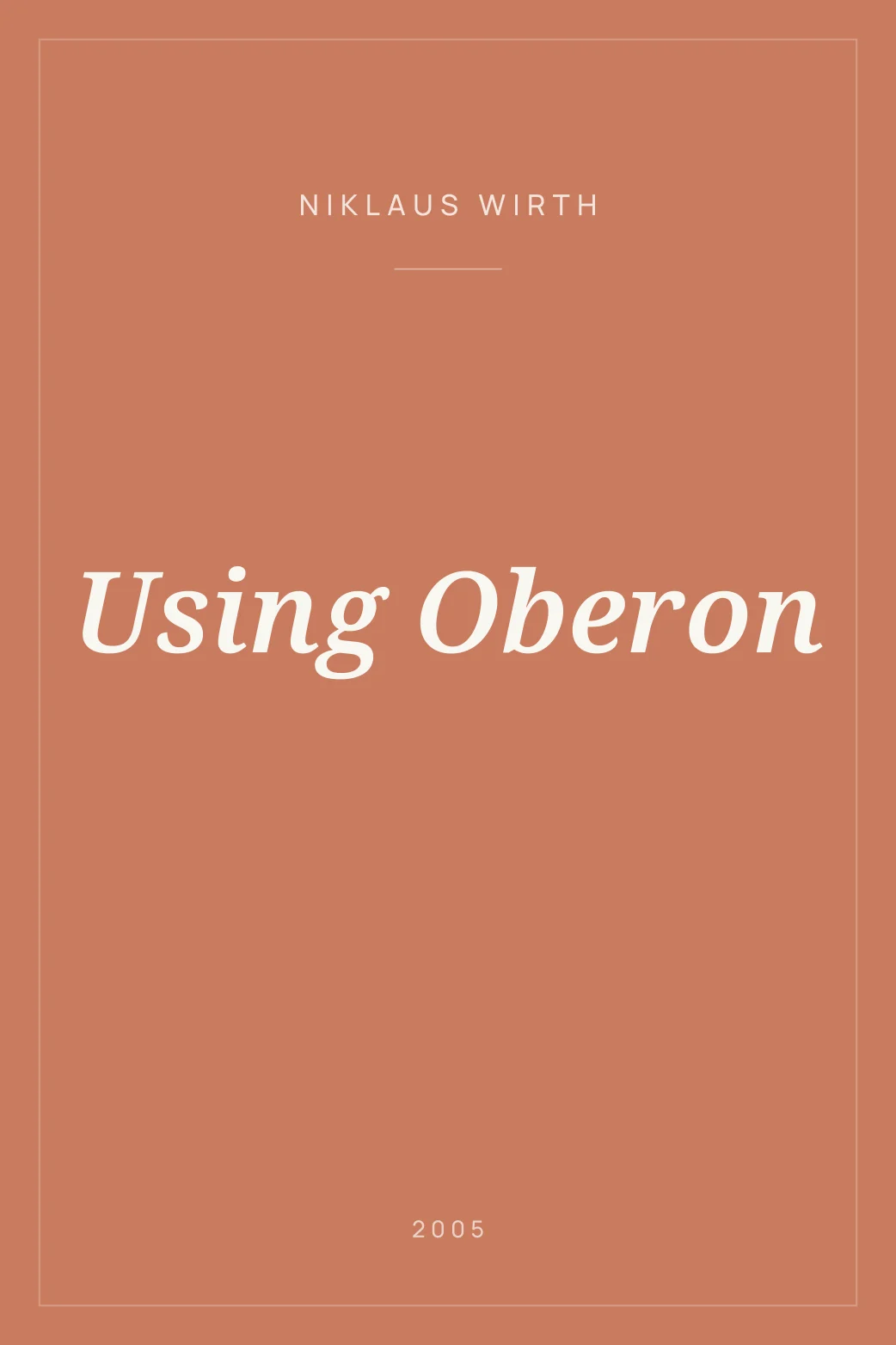 Portada de Using Oberon