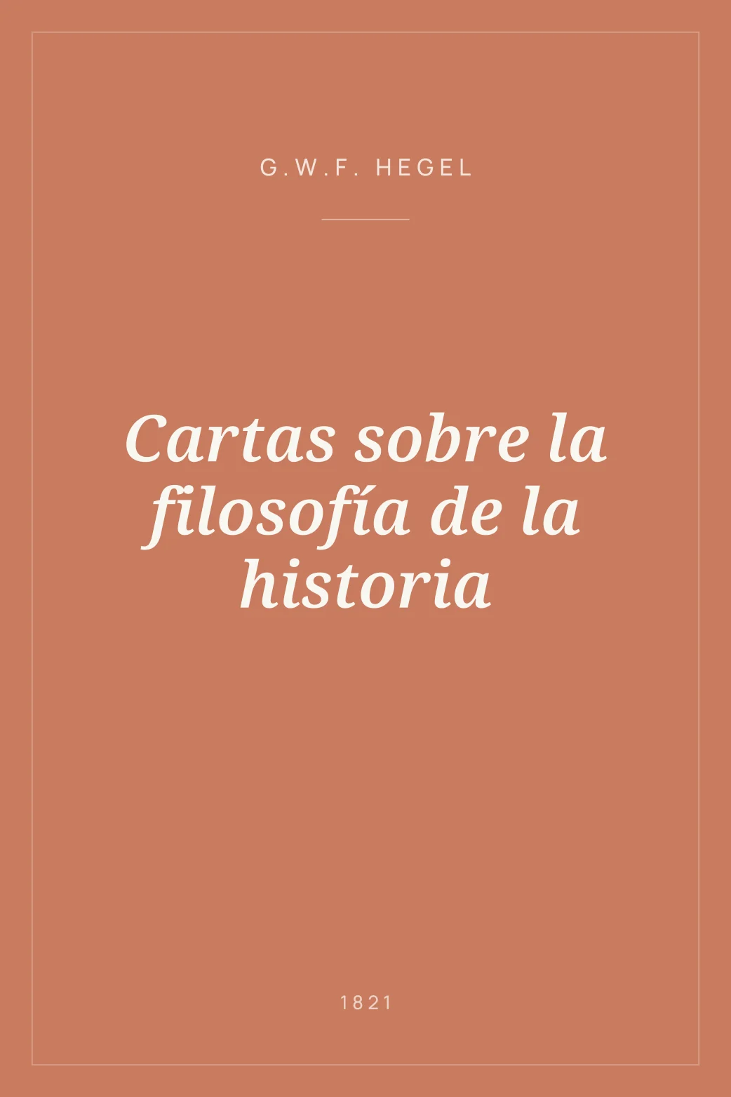 Portada de Cartas sobre la filosofía de la historia