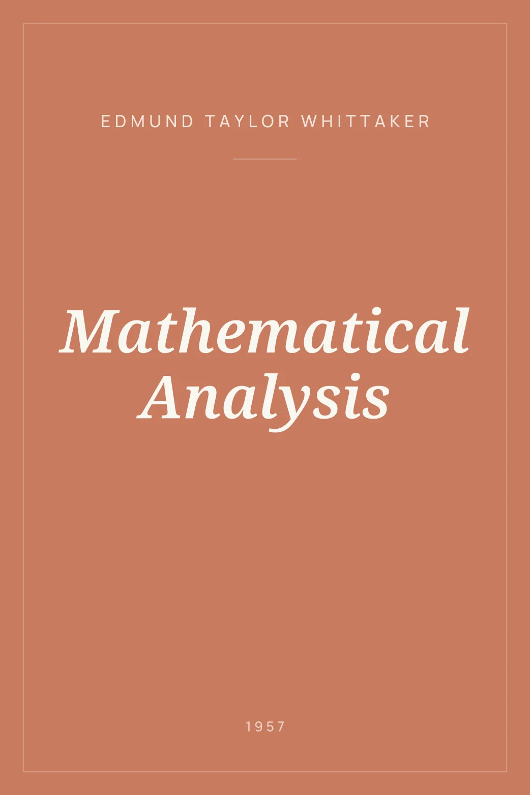 Portada de Mathematical Analysis