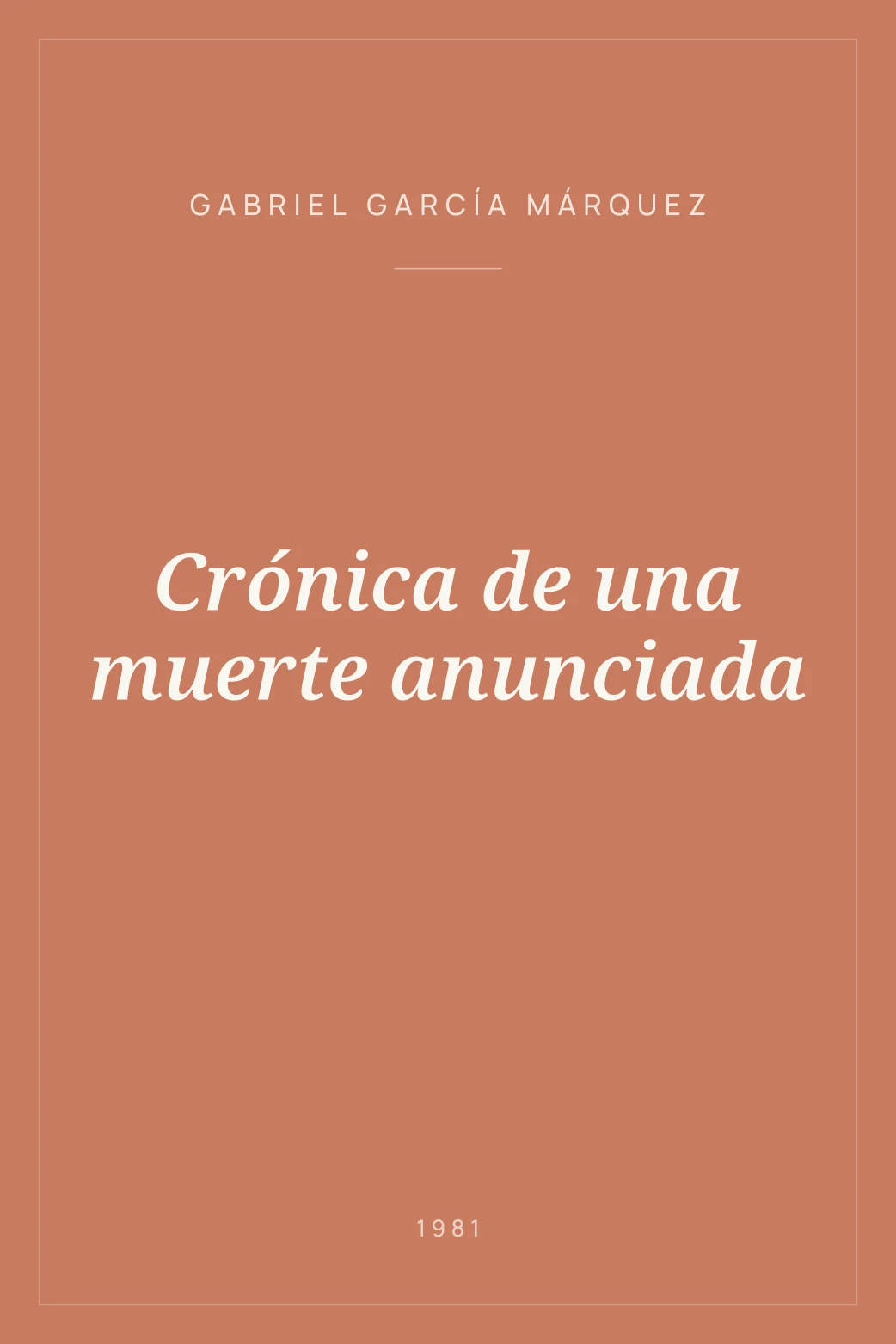 Portada de Crónica de una muerte anunciada