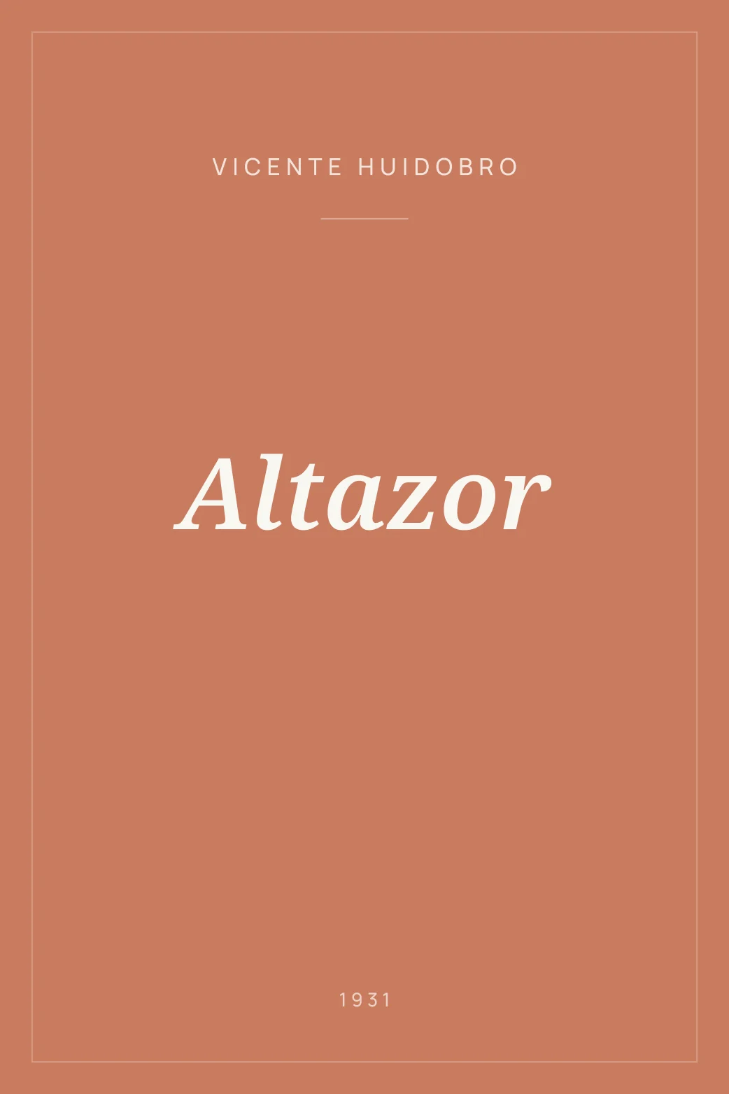 Portada de Altazor