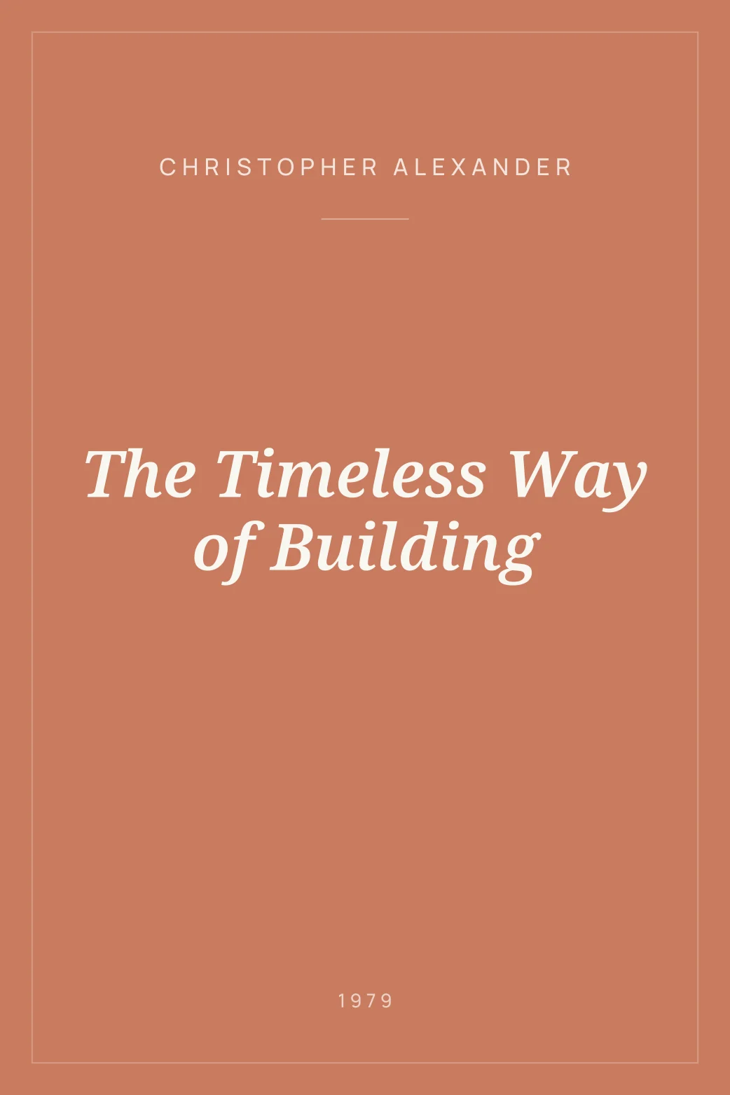Portada de The Timeless Way of Building