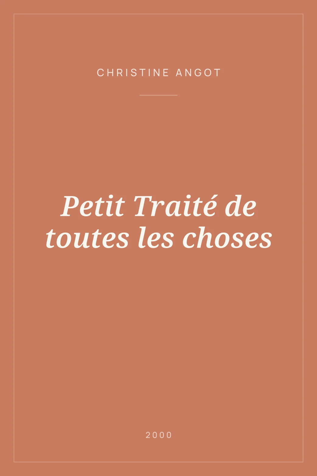 Portada de Petit Traité de toutes les choses