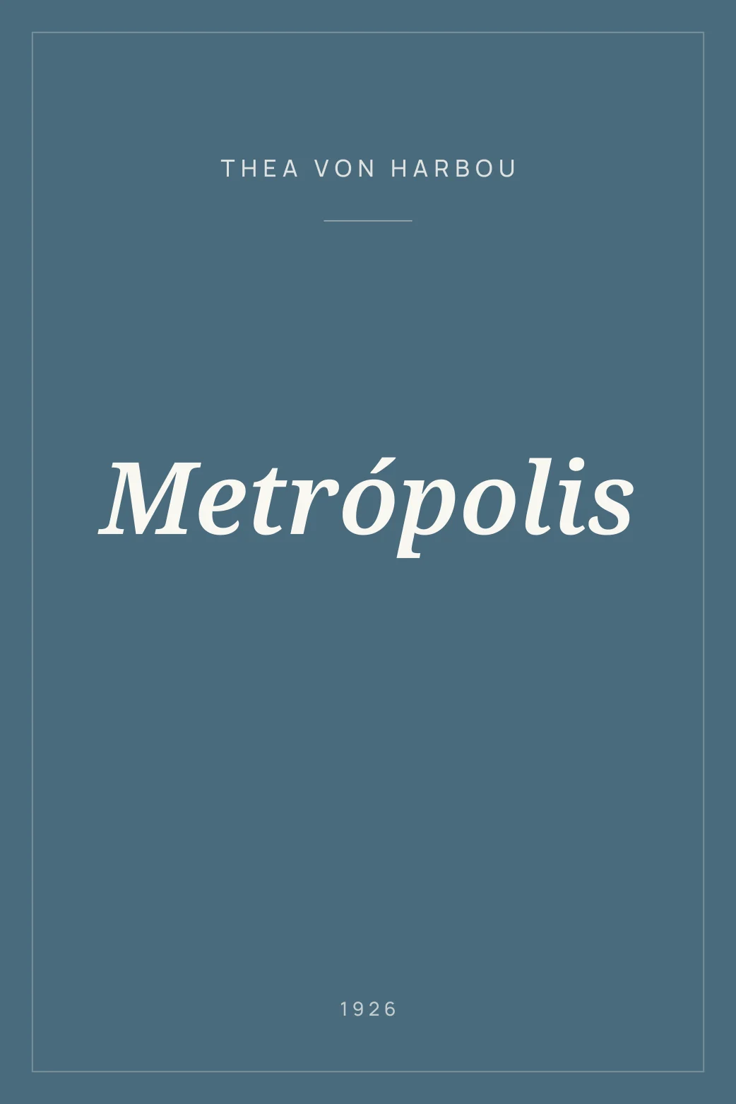 Portada de Metrópolis