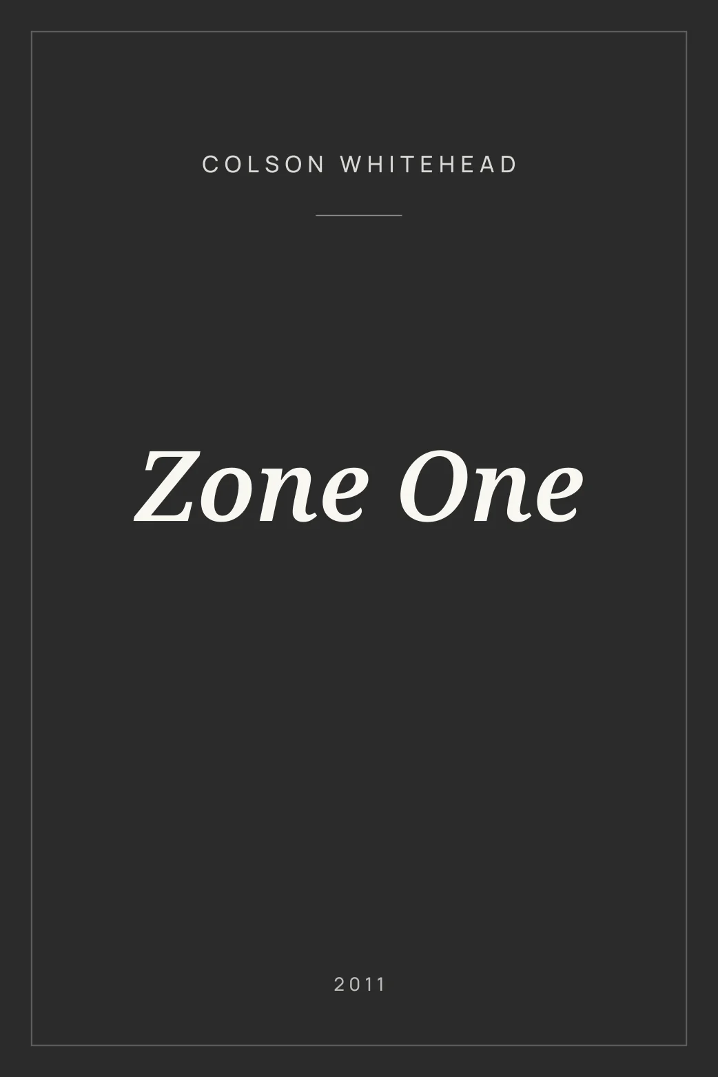 Portada de Zone One