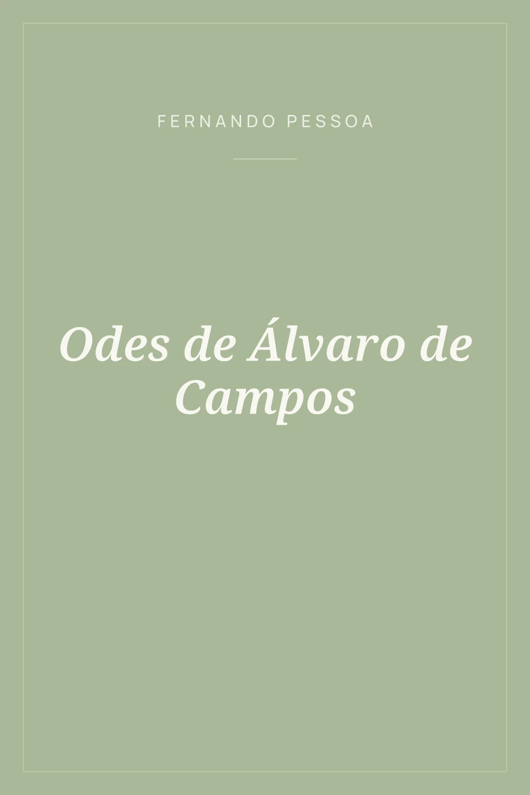 Portada de Odes de Álvaro de Campos