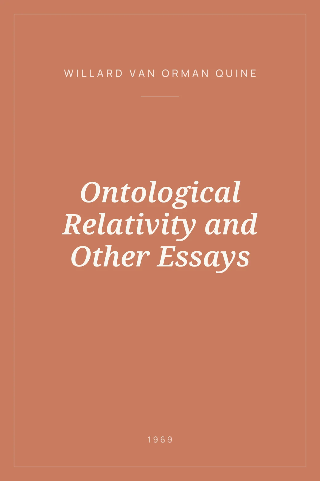 Portada de Ontological Relativity and Other Essays