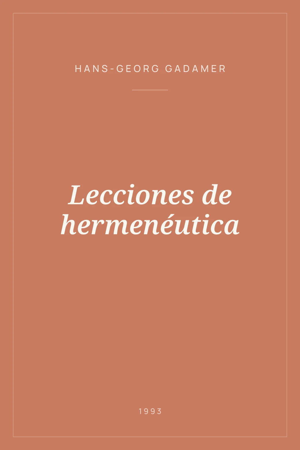 Portada de Lecciones de hermenéutica