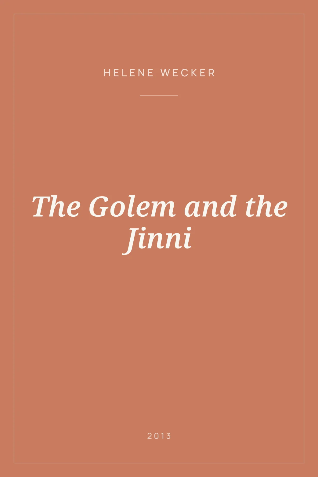 Portada de The Golem and the Jinni