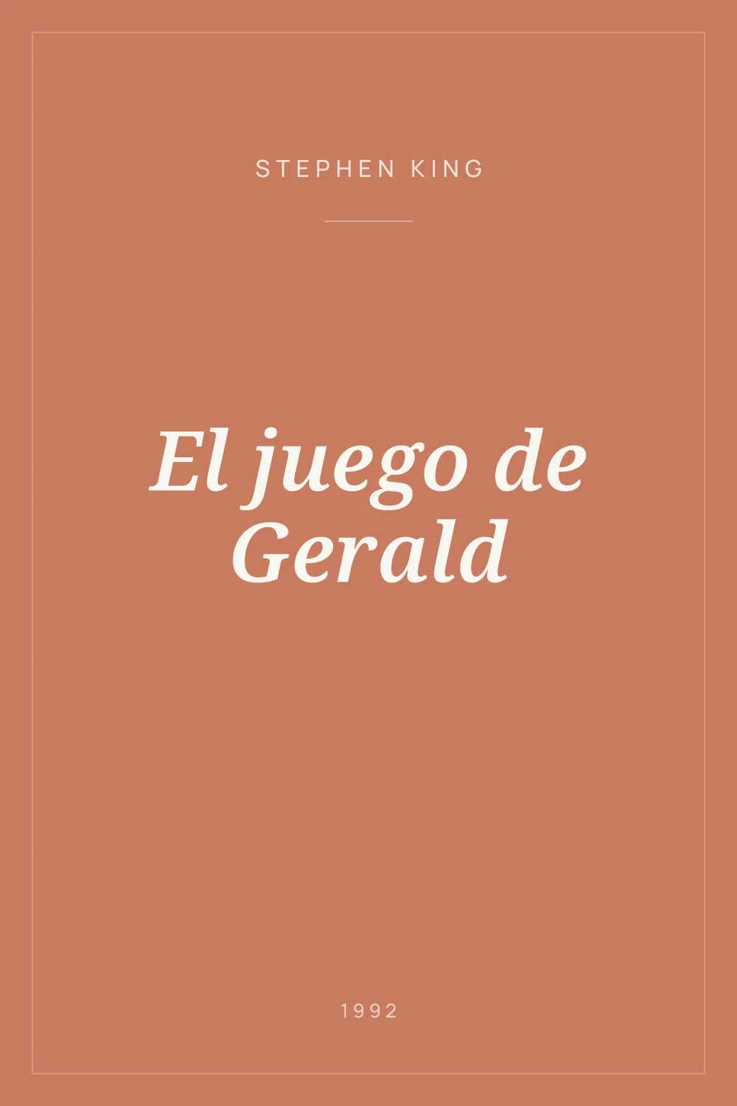 Portada de El juego de Gerald