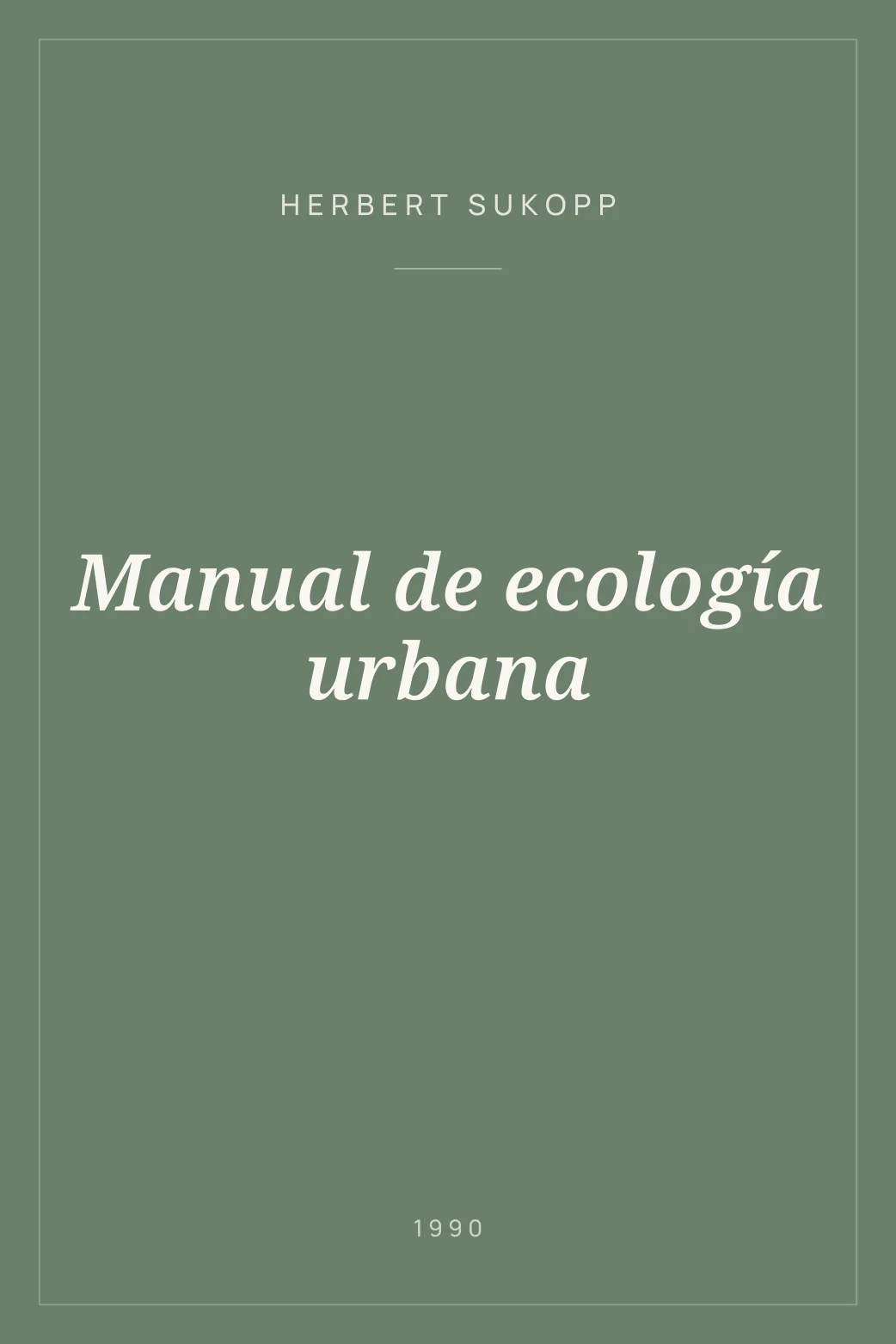 Portada de Manual de ecología urbana