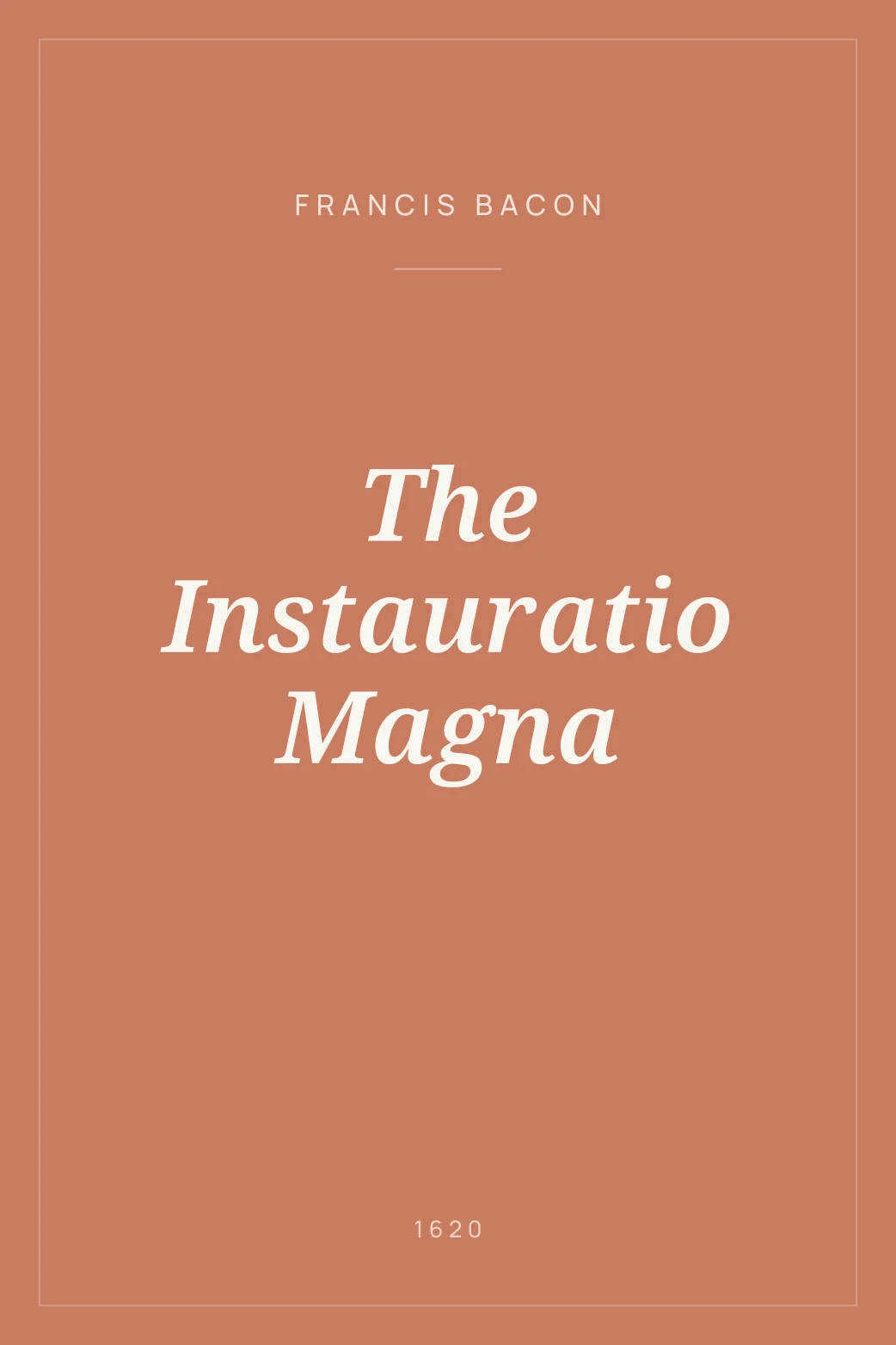 Portada de The Instauratio Magna
