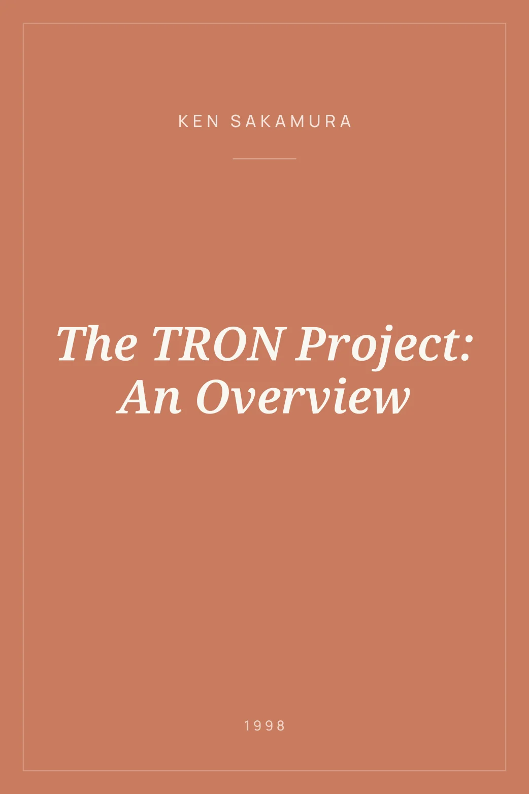 Portada de The TRON Project: An Overview