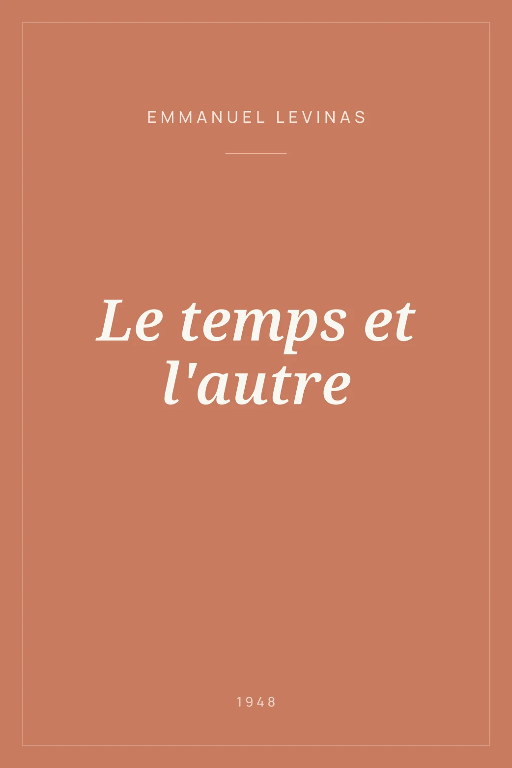 Portada de Le temps et l'autre
