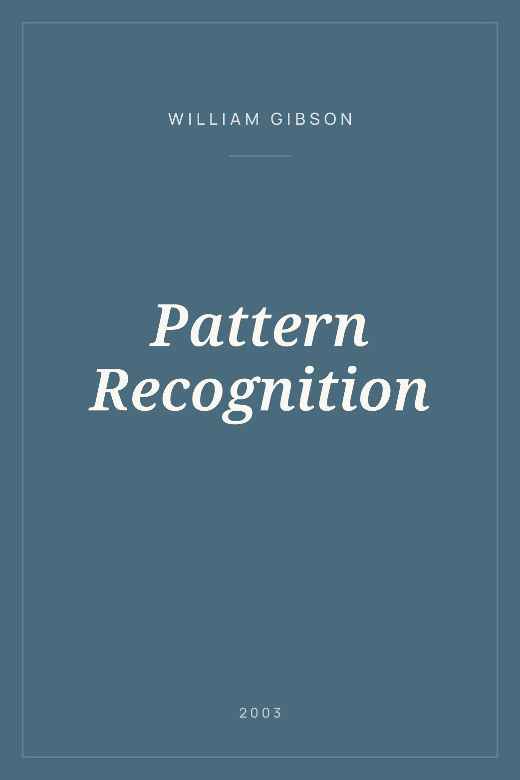 Portada de Pattern Recognition