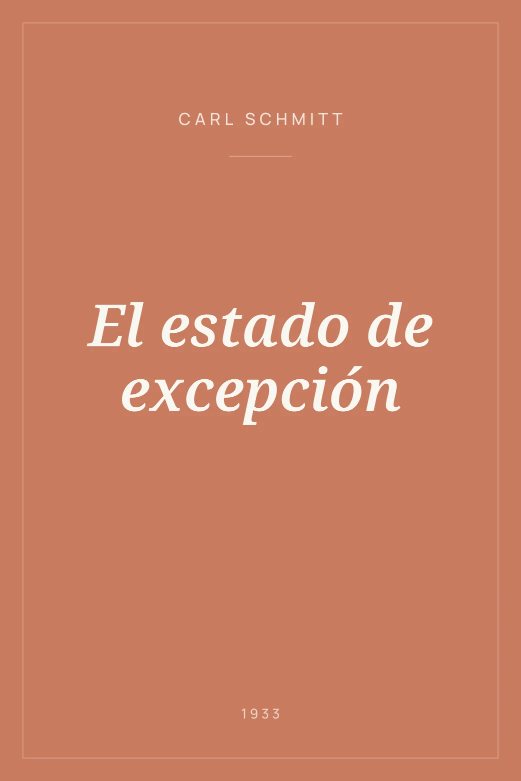 Portada de El estado de excepción