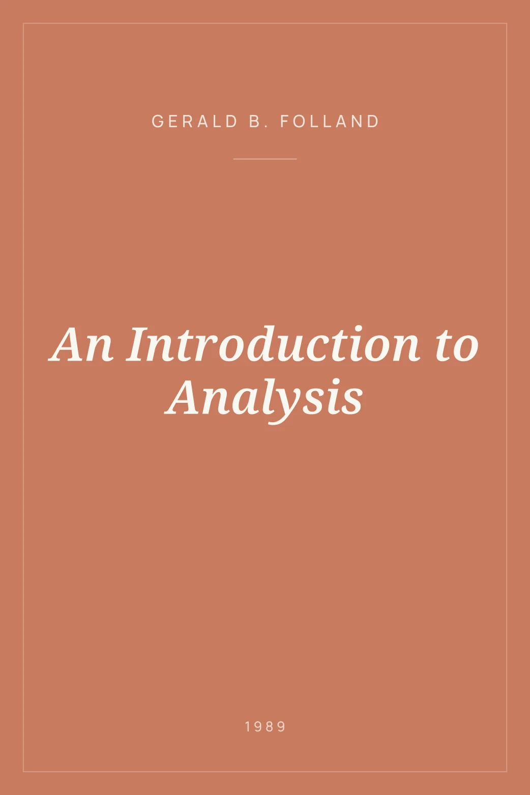 Portada de An Introduction to Analysis