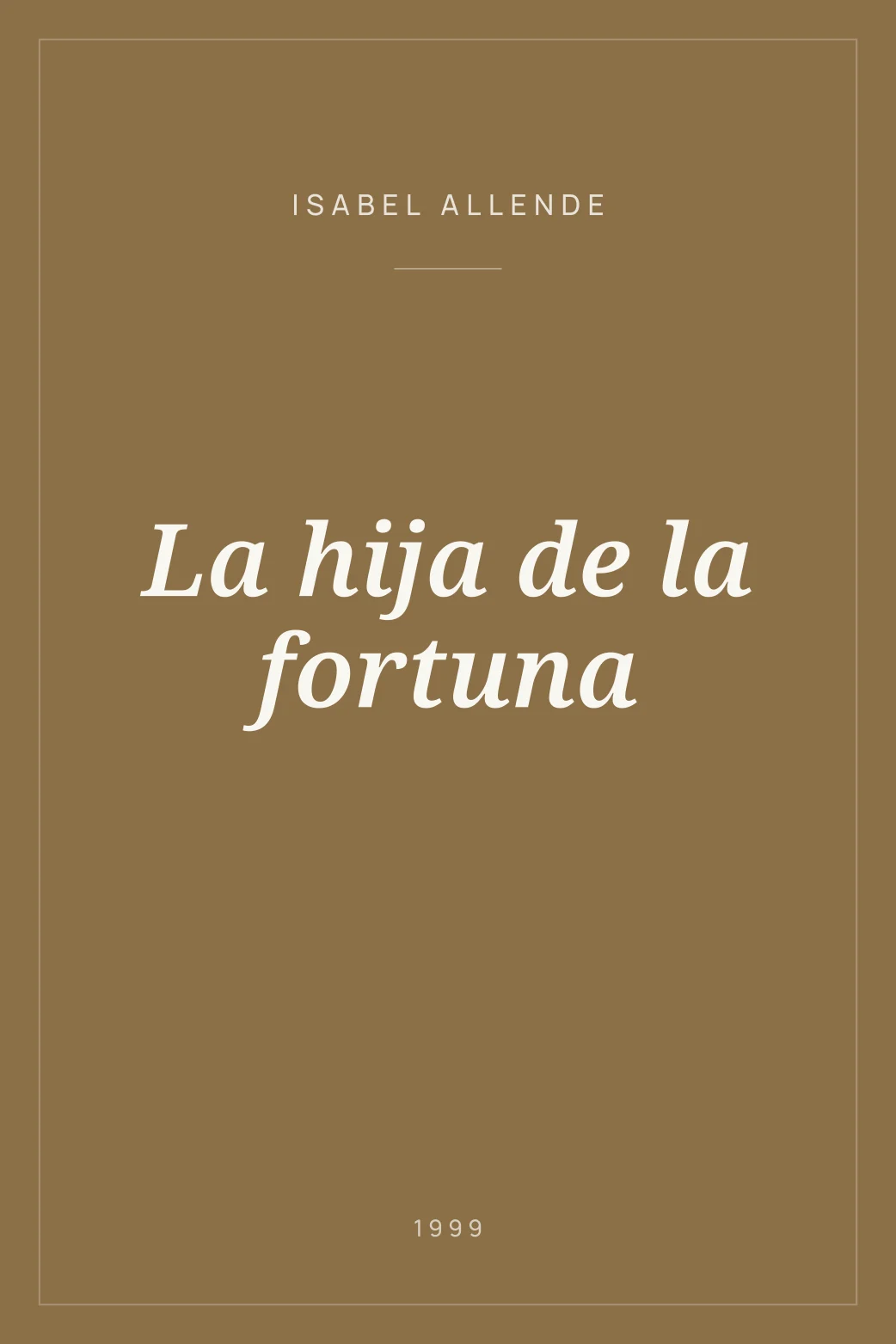 Portada de La hija de la fortuna