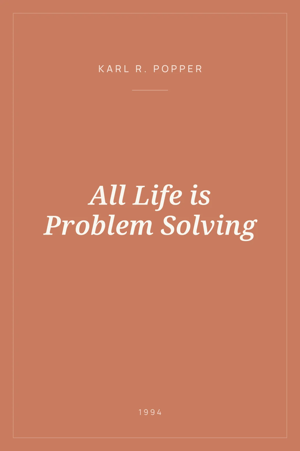 Portada de All Life is Problem Solving