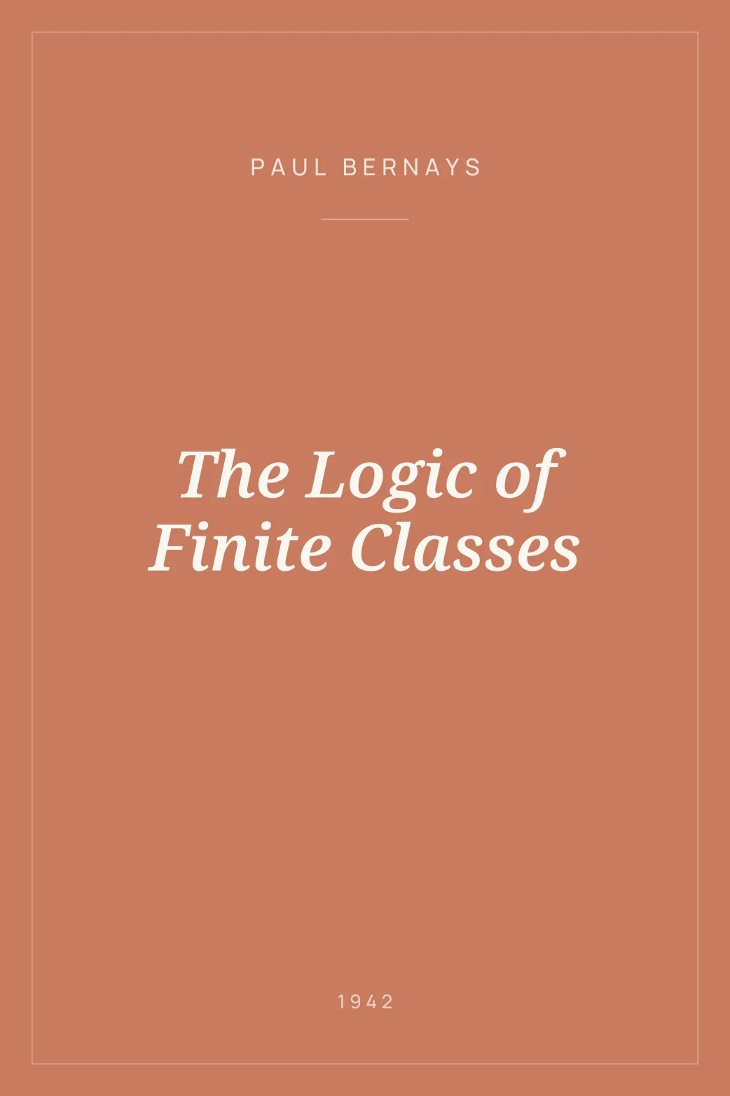 Portada de The Logic of Finite Classes