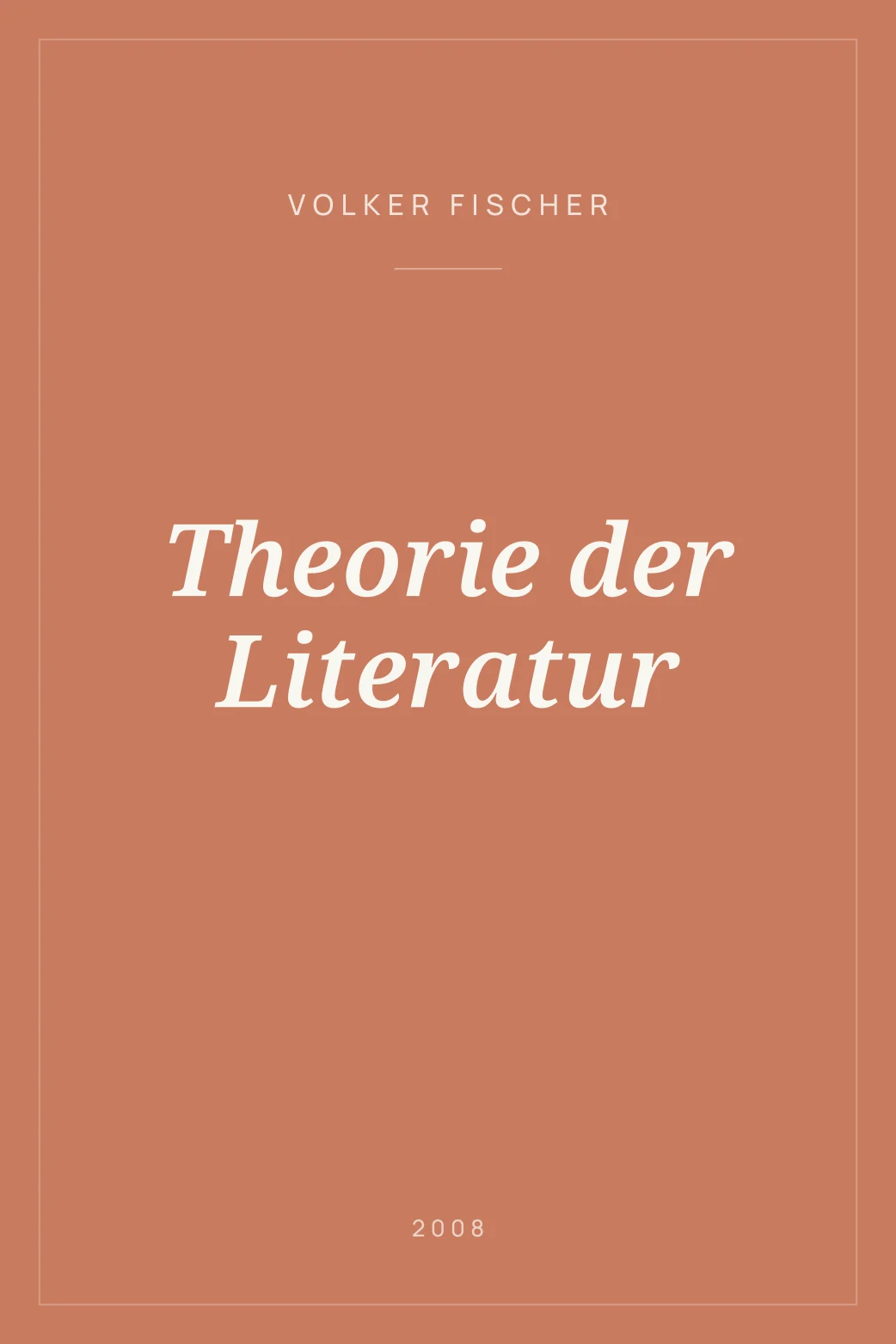 Portada de Theorie der Literatur