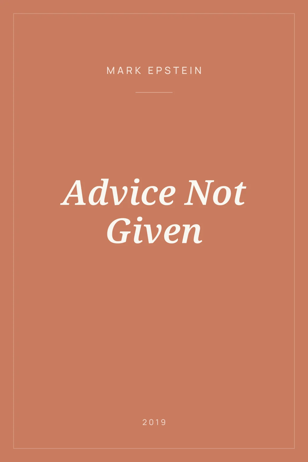 Portada de Advice Not Given