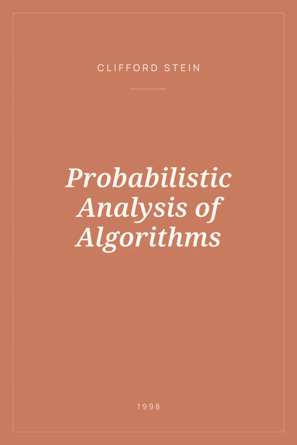 Portada de Probabilistic Analysis of Algorithms