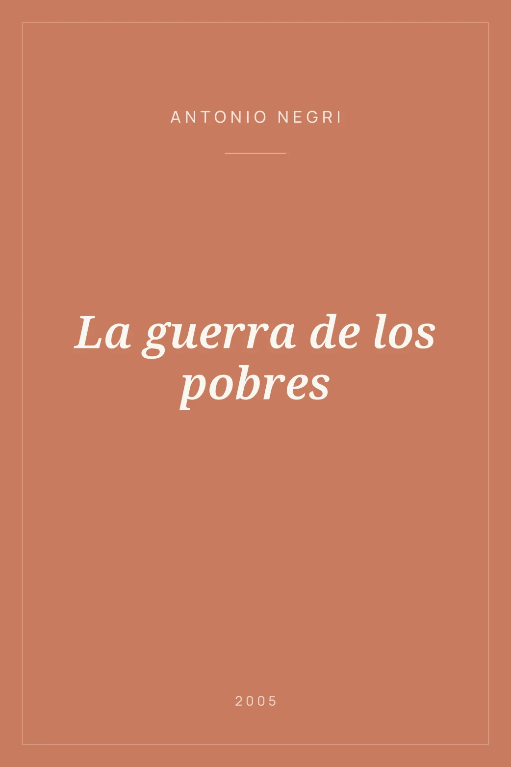 Portada de La guerra de los pobres