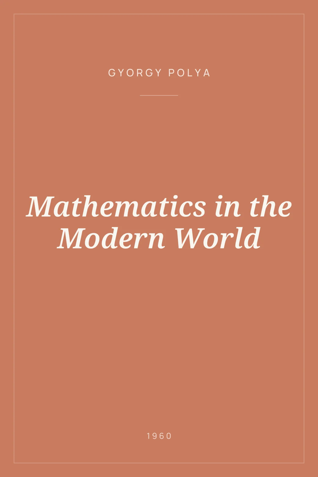 Portada de Mathematics in the Modern World