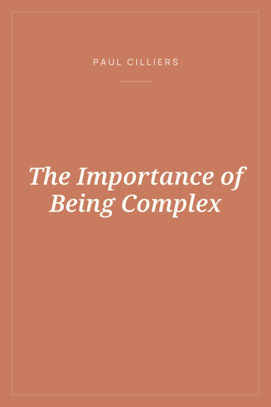 Portada de The Importance of Being Complex