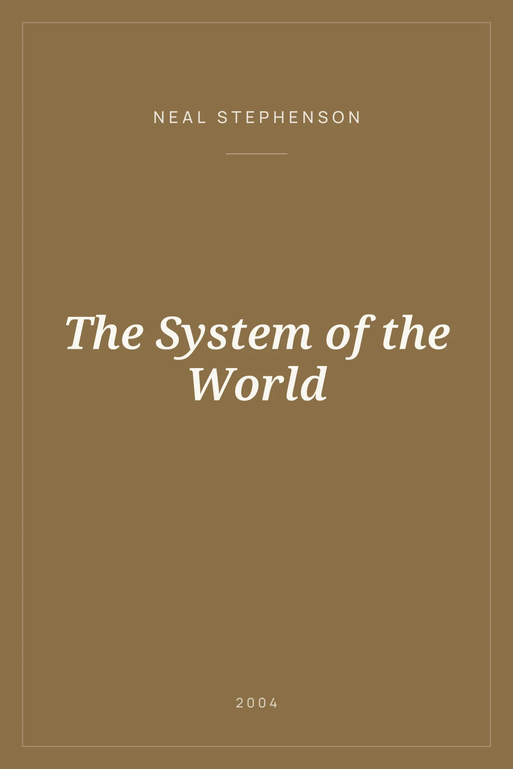 Portada de The System of the World