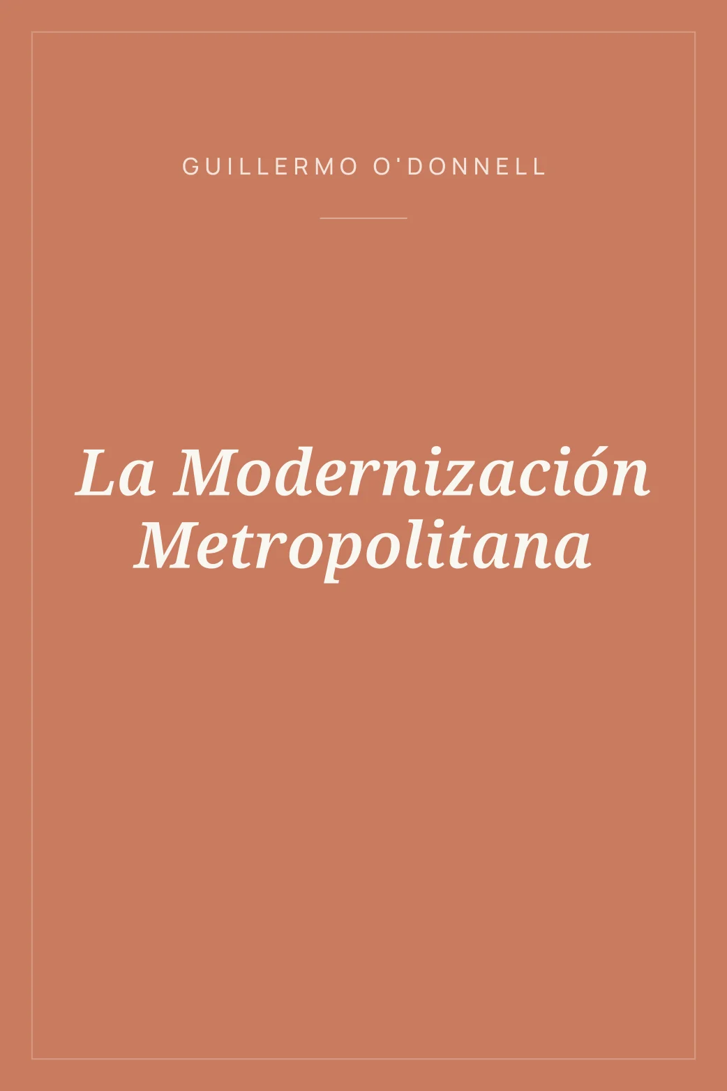 Portada de La Modernización Metropolitana